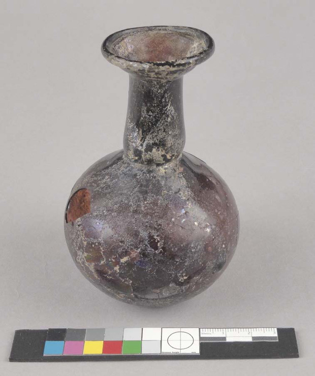 Glass vase after restoration treatment