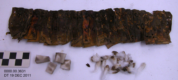 Leather armor being treated