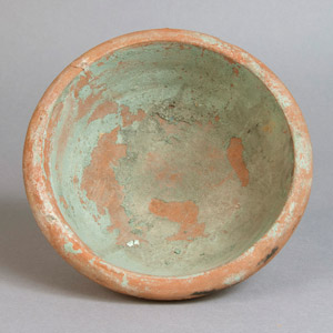 Bowl with green pigment