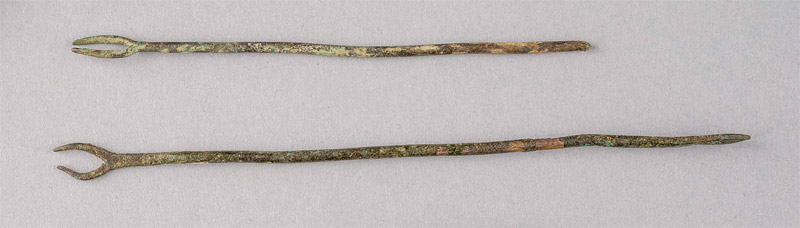 Bifurcated blunt hooks