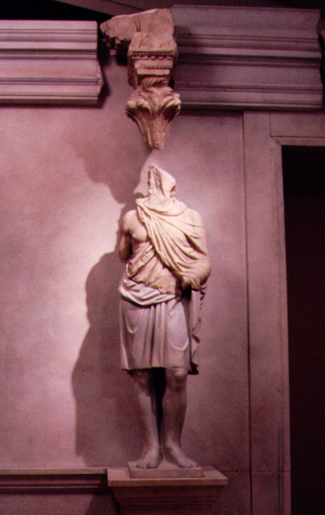 Draped caryatid