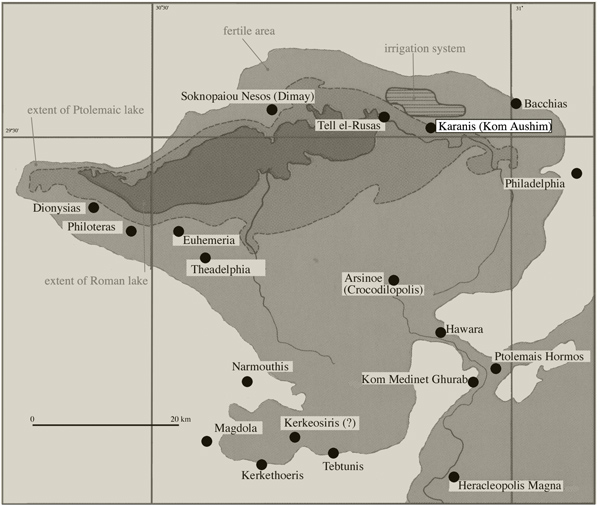 Map of the Fayum region of Egypt