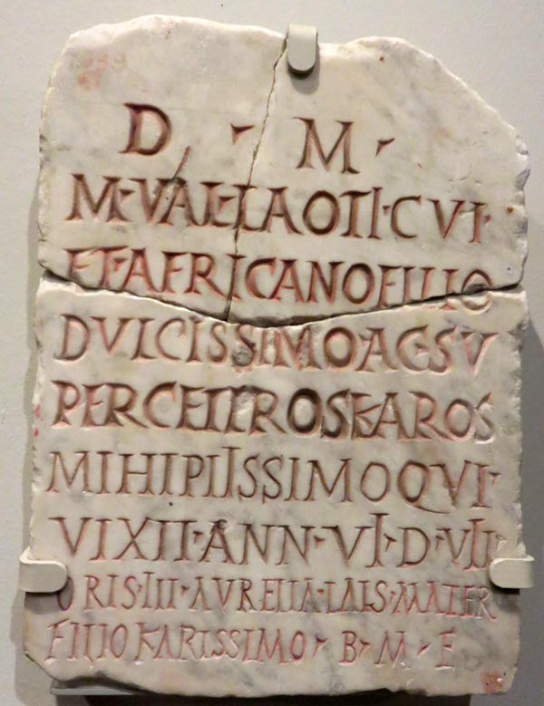 Memorial inscription