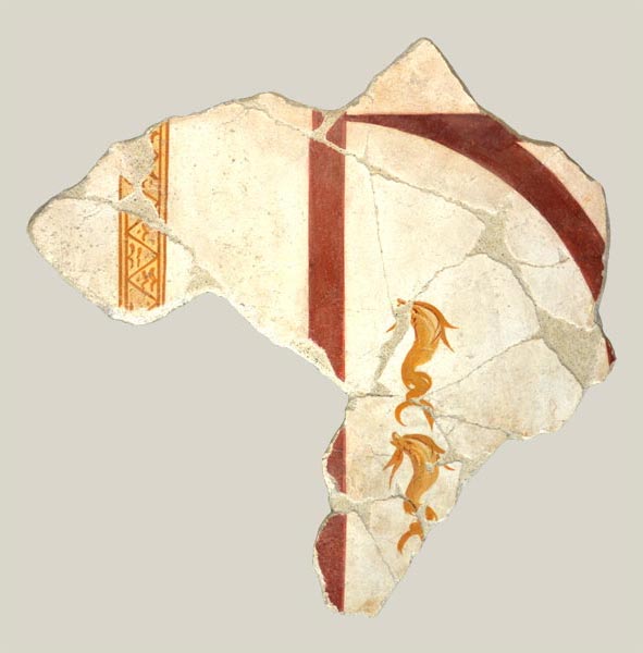 Fragment of ceiling painting with dolphins