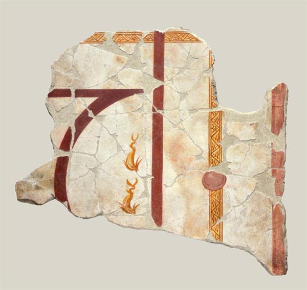 Fragment of ceiling painting with dolphins