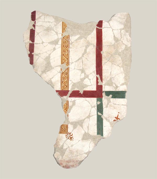 Fragment of ceiling painting crossing bands